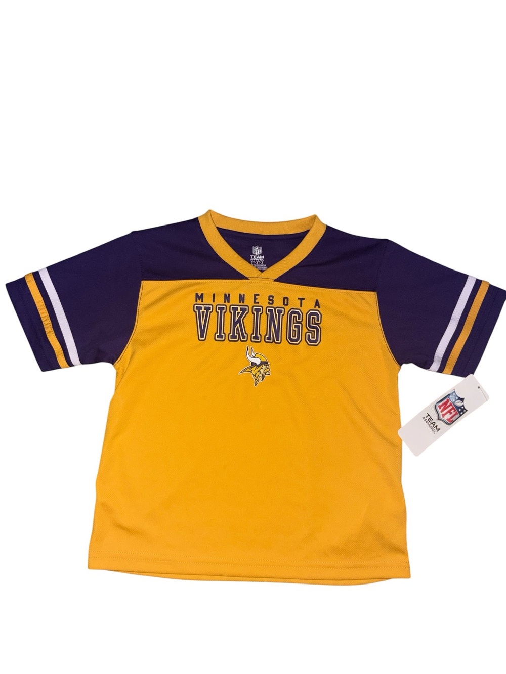 NFL Minnesota Vikings Youth Gold and Purple Short Sleeve Jersey Top